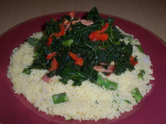 Kale with bacon 