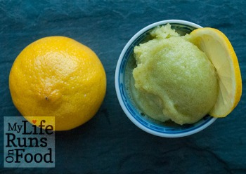 Lemon Basil Sorbet by Sanura Weathers of MyLifeRunsOnFood.com